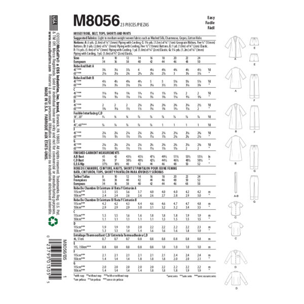 McCalls Schnittmuster M8056 - Hausanzug – Bild 5
