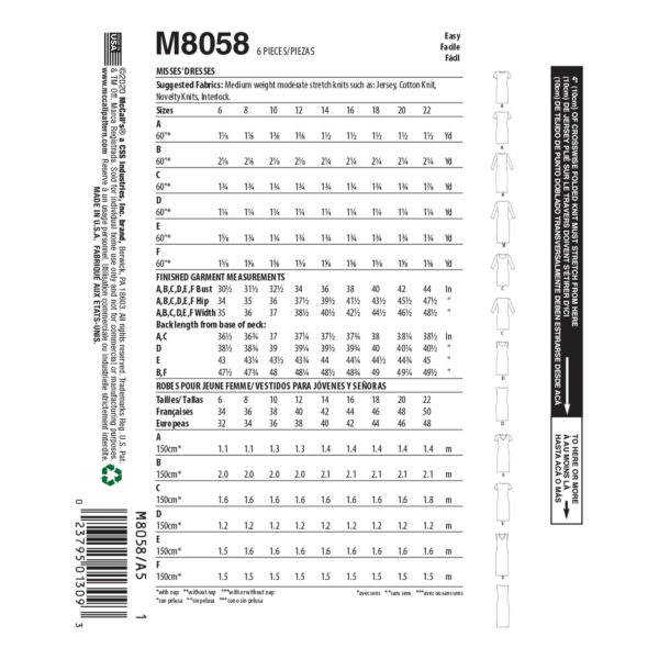 McCalls Schnittmuster M8058 - elegantes Kleid – Bild 5