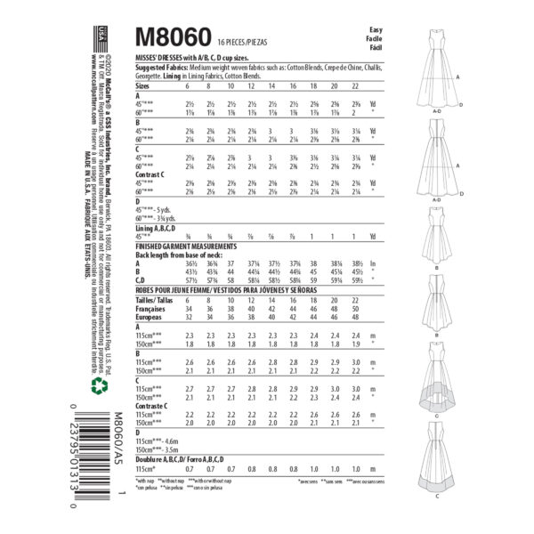 McCalls Schnittmuster M8060 - schwungvolles Sommerkleid – Bild 5