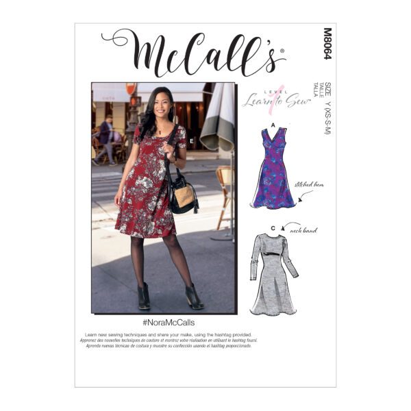 McCalls Schnittmuster M8064 - schlichtes Jerseykleid