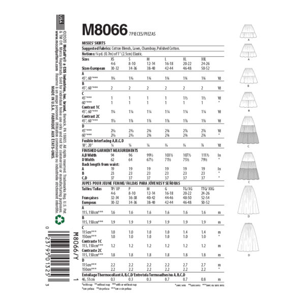 McCalls Schnittmuster M8066 - Stufenrock – Bild 5