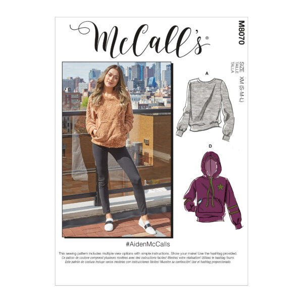 McCalls Schnittmuster M8070 - Hoodie, Kapuzenshirt
