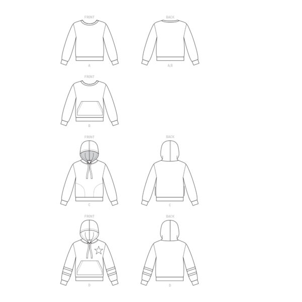 McCalls Schnittmuster M8070 - Hoodie, Kapuzenshirt – Bild 6