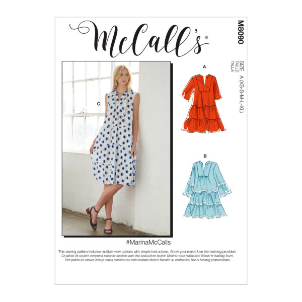 McCalls Schnittmuster M8090 - Kleid - Locker sitzendes Kleid - 3 Varianten