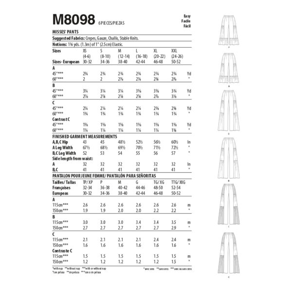 McCalls Schnittmuster M8098 - Hose - Hosen mit Gummizug – Bild 7