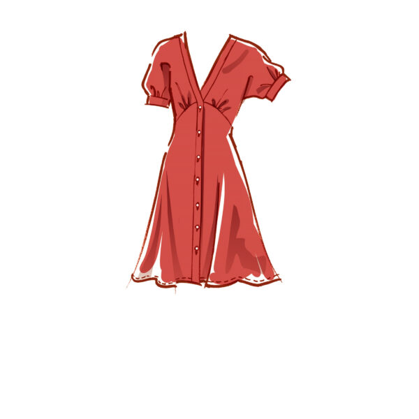 McCalls Schnittmuster M8104 - Kleid - Knopfleiste - Variationen der Dolman-Ärmel – Bild 3