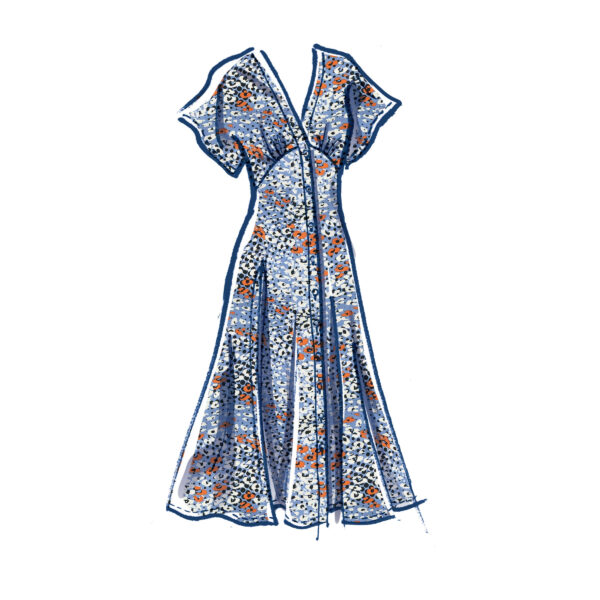 McCalls Schnittmuster M8104 - Kleid - Knopfleiste - Variationen der Dolman-Ärmel – Bild 4