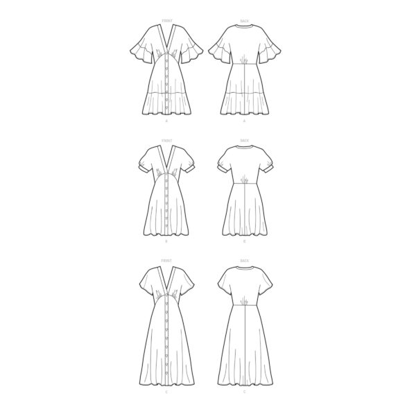 McCalls Schnittmuster M8104 - Kleid - Knopfleiste - Variationen der Dolman-Ärmel – Bild 8