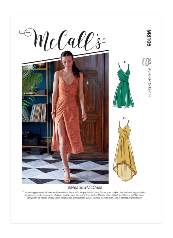 McCalls Schnittmuster M8105 - Kleid - Wickelkleider - hinten gebunden