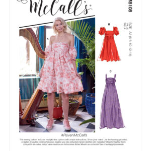 McCalls Schnittmuster M8108 - Kleid - Empirekleider - Längen- & Trägervarianten