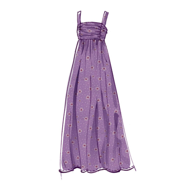 McCalls Schnittmuster M8108 - Kleid - Empirekleider - Längen- & Trägervarianten – Bild 4