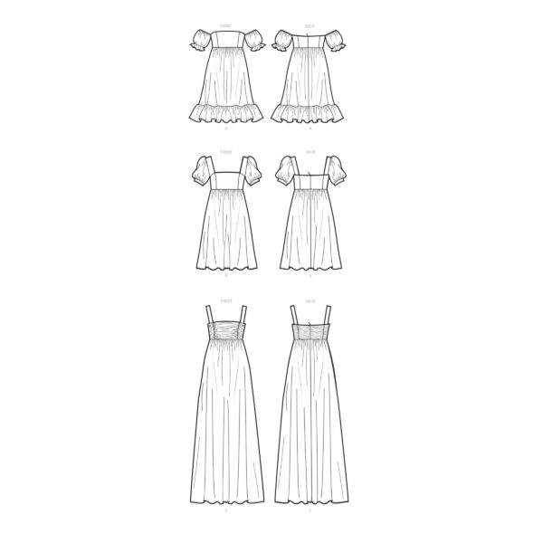 McCalls Schnittmuster M8108 - Kleid - Empirekleider - Längen- & Trägervarianten – Bild 8