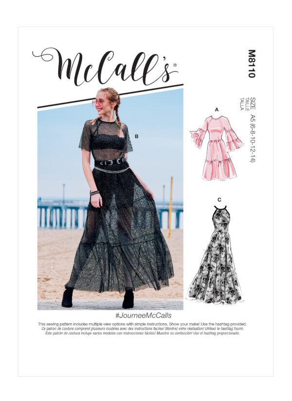 McCalls Schnittmuster M8110 - Kleid - transparente Kleider - 3 Varianten