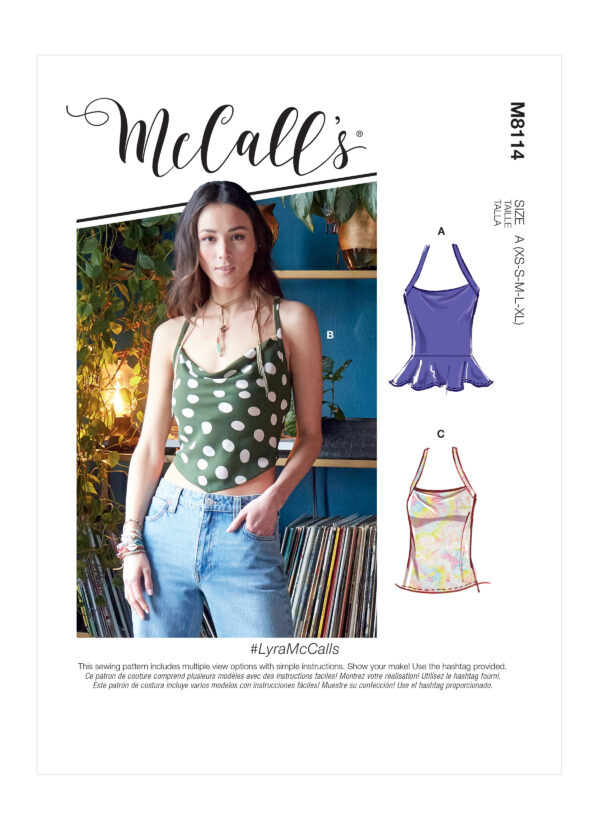 McCalls Schnittmuster M8114 - T-Shirt - Top - Bluse - hinten geschnürt