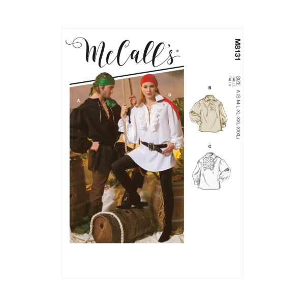 McCalls Schnittmuster M8131 - Historisches Hemd, Bluse - 4 Varianten