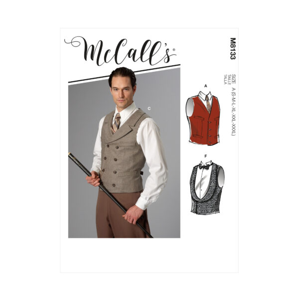 McCalls Schnittmuster M8133 - Weste - Herrenweste - 6 Varianten