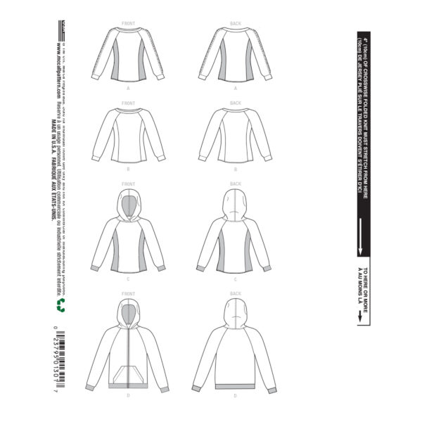 McCalls Schnittmuster M8054 - Shirt oder Jacke – Bild 6