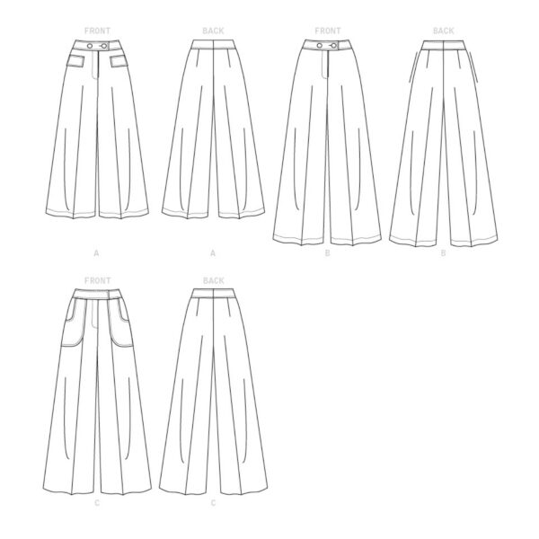 Vogue Schnittmuster V9361 - exquisite Hose - weites Bein - 2 Längen – Bild 6