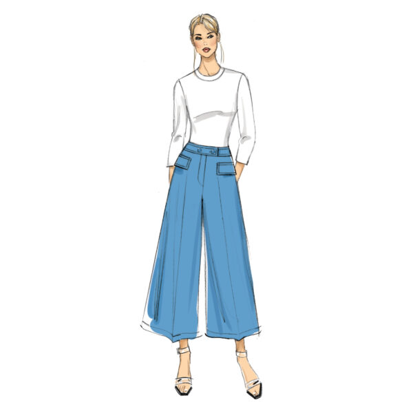 Vogue Schnittmuster V9361 - exquisite Hose - weites Bein - 2 Längen – Bild 3