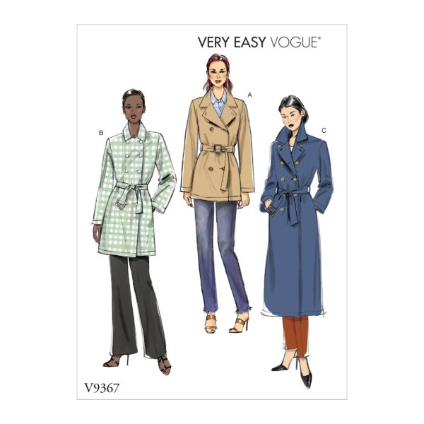 Vogue Schnittmuster V9367 - Jacke - Mantel - mit Gürtel