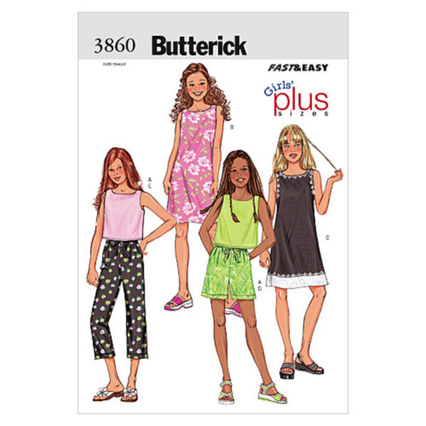 Butterick Schnittmuster - Girls Plus - B3860 - schlichte Sommerkombination