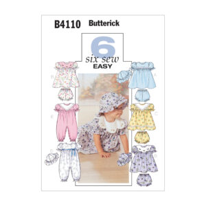 Butterick Schnittmuster - Baby Fashion - B4110 - Kombination - Kleid, Höschen, Hut, Overall