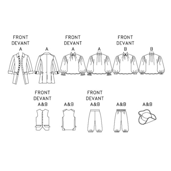 Butterick Schnittmuster B3072 - History - Hose, Hemd, Weste und Frack – Bild 6