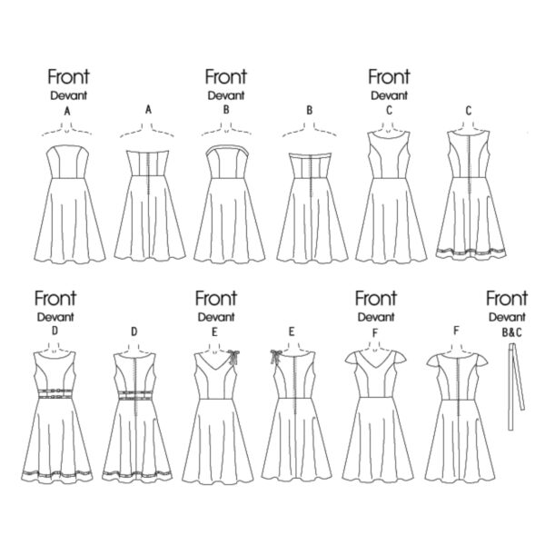 Butterick Schnittmuster - Easy - B4443 - Sommerkleid in Varianten – Bild 10