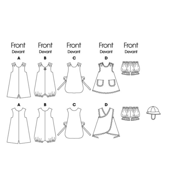 Butterick Schnittmuster - Baby Fashion - B5625 - Kombination - für's Baby im Sommer – Bild 11