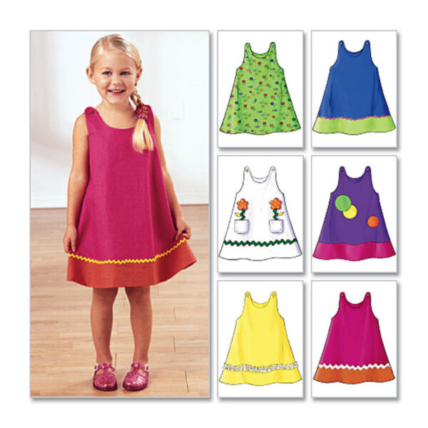 Butterick Schnittmuster - Kinder - B3772 - sommerliches, schlichtes Trägerkleid – Bild 3
