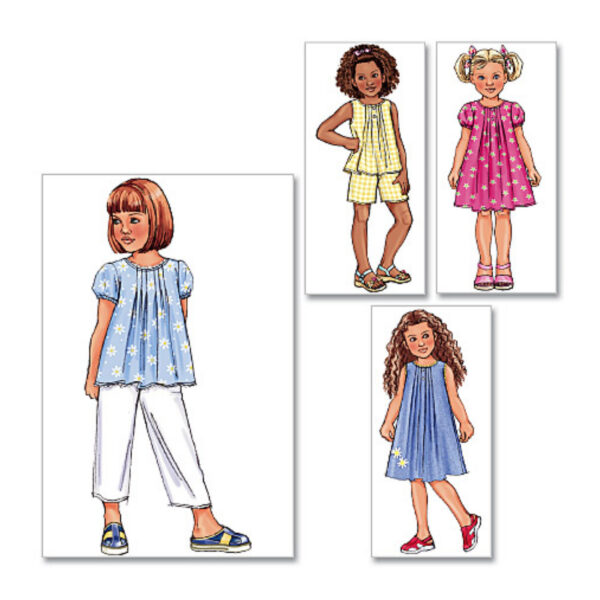 Butterick Schnittmuster - Kinder - B4176 - sommerliche Kombination aus Kleid, Bluse, Hose – Bild 3