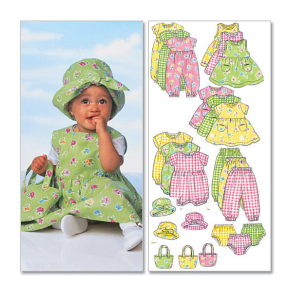 Butterick Schnittmuster - Baby Fashion - B5624 - Kombination - Kleid, Höschen, Hut.. – Bild 3