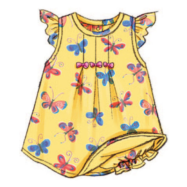 Butterick Schnittmuster - Baby Fashion - B3405 - Kombination - Kleid, Höschen, Hut, Stirnband – Bild 4