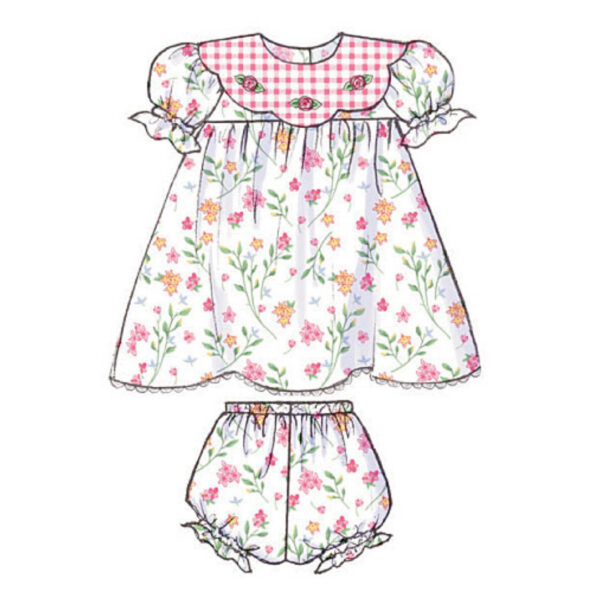 Butterick Schnittmuster - Baby Fashion - B4110 - Kombination - Kleid, Höschen, Hut, Overall – Bild 4