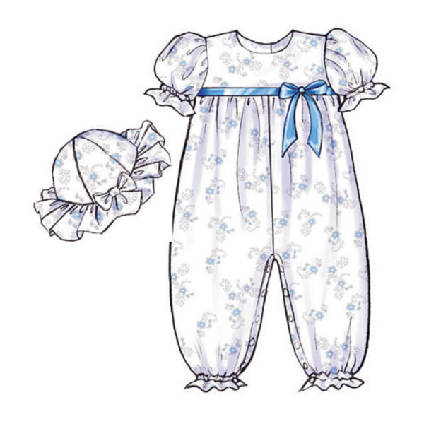 Butterick Schnittmuster - Baby Fashion - B4110 - Kombination - Kleid, Höschen, Hut, Overall – Bild 6
