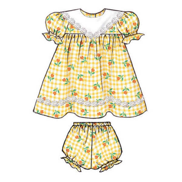 Butterick Schnittmuster - Baby Fashion - B4110 - Kombination - Kleid, Höschen, Hut, Overall – Bild 8