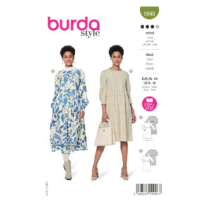 Burda Style Schnittmuster Nr. 5948 - Kleid - runder Ausschnitt - zwei Längen