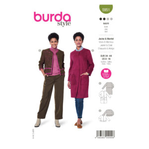 Burda Style Schnittmuster Nr. 5951 - Jacke und Mantel - ungefüttert