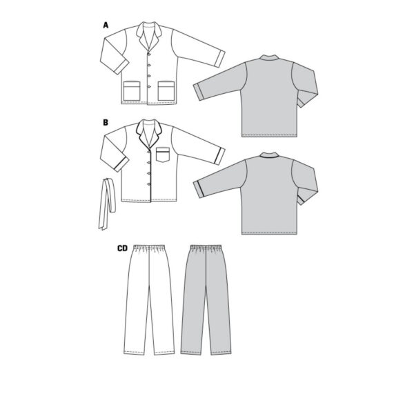 Burda Style Schnittmuster Nr. 5956 - Pyjama - UNISEX – Bild 9