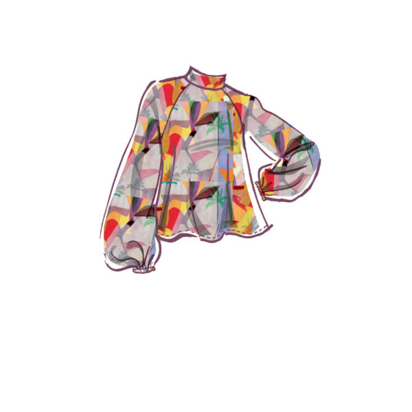 McCalls Schnittmuster M8147 - Bluse mit Raglanärmeln & Hals-Variationen – Bild 5