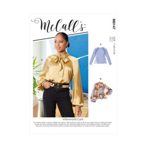 McCalls Schnittmuster M8147 - Bluse mit Raglanärmeln & Hals-Variationen