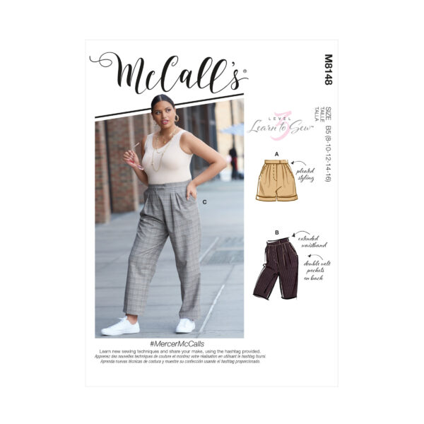 McCalls Schnittmuster M8148 - Bequeme Plissee-Hose - 3 Längen
