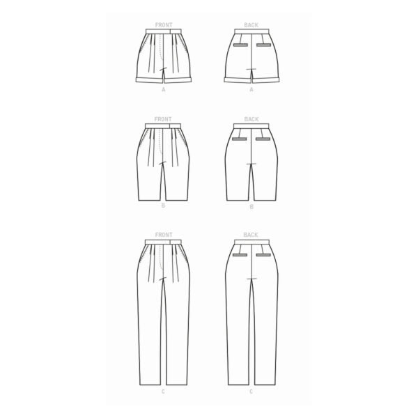 McCalls Schnittmuster M8148 - Bequeme Plissee-Hose - 3 Längen – Bild 8