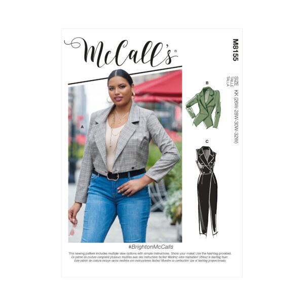 McCalls Schnittmuster M8155 - Blazer mit Kerb-Kragen - 3 Varianten