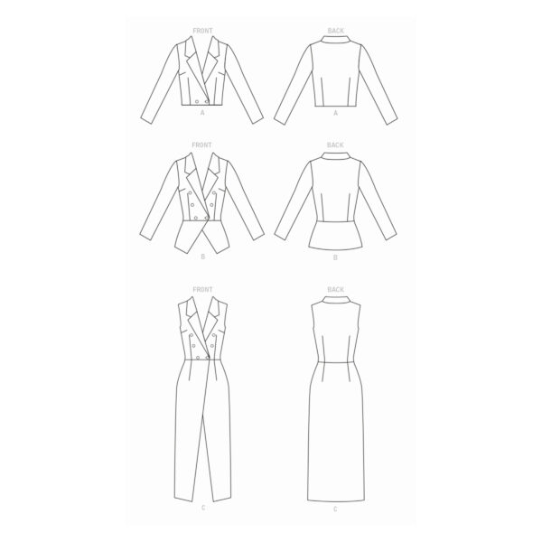McCalls Schnittmuster M8155 - Blazer mit Kerb-Kragen - 3 Varianten – Bild 8