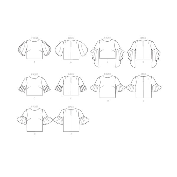 McCalls Schnittmuster M8161 - Top - Bluse - Oberteil - Ärmelvarianten – Bild 6
