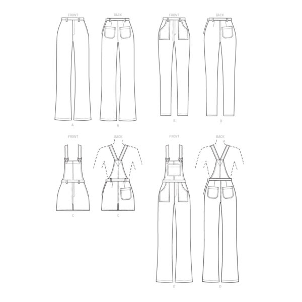 McCalls Schnittmuster M8162 - Jeans - Hose - Latzhose - Overall - Varianten – Bild 6