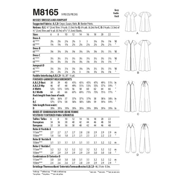 McCalls Schnittmuster M8165 - Kleid - Shirtkleider - Overall - Jumpsuit – Bild 5