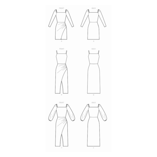 McCalls Schnittmuster M8174 - Kleid mit Gehschlitz - 3 Varianten – Bild 7