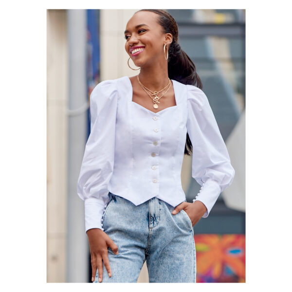 McCalls Schnittmuster M8181 - Bluse, Top - herzförmiger Ausschnitt - 3 Varianten – Bild 2